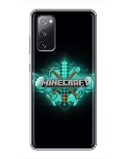 Чехол для Samsung Galaxy S20 FE с картинкой «Minecraft Diamond лого»