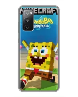 Чохол для Samsung Galaxy S20 FE з картинкою «Губка Боб Minecraft»