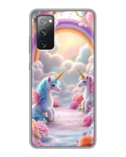 Чехол для Samsung Galaxy S20 FE с картинкой «Радуга и единороги» Чехол для Samsung Galaxy S20 FE с картинкой «Радуга и единороги»