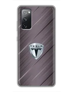 Чехол для Samsung Galaxy S20 FE с картинкой «Металлическая текстура Tesla»