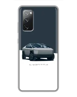 Чехол для Samsung Galaxy S20 FE с картинкой «Серебристый Cybertruck Tesla»