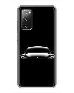 Чехол для Samsung Galaxy S20 FE с картинкой «Фары Tesla Night»