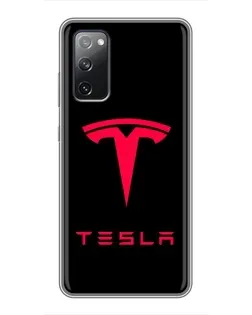 Чехол для Samsung Galaxy S20 FE с картинкой «Tesla Red Logo»