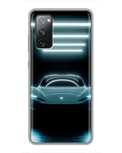 Чехол для Samsung Galaxy S20 FE с картинкой «Tesla в неоне»