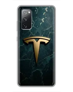 Чехол для Samsung Galaxy S20 FE с картинкой «Мраморная Tesla Gold»