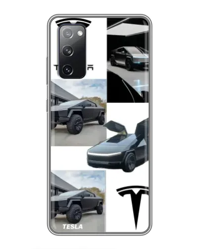 Чехол для Samsung Galaxy S20 FE с картинкой «Коллаж Cybertruck Tesla»