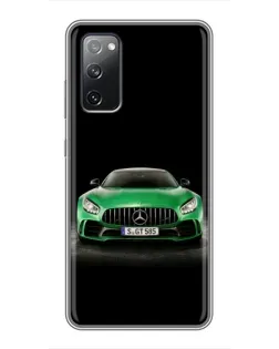 Чехол для Samsung Galaxy S20 FE с картинкой «Mercedes — неоновый лого»
