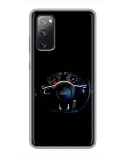 Чехол для Samsung Galaxy S20 FE с картинкой «Салон Audi — руль»