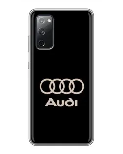 Чехол для Samsung Galaxy S20 FE с картинкой «Audi — золотой логотип»
