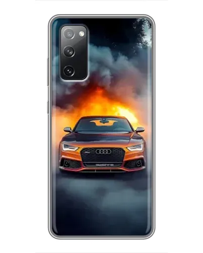 Чехол для Samsung Galaxy S20 FE с картинкой «Audi в огненном дыму» Чехол для Samsung Galaxy S20 FE с картинкой «Audi в огненном дыму»