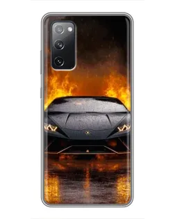 Чехол для Samsung Galaxy S20 FE с картинкой «Lamborghini в огне»