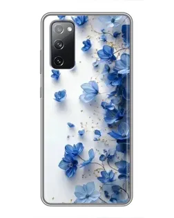 Чехол для Samsung Galaxy S20 FE с картинкой «Голубой цветочный каскад» Чехол для Samsung Galaxy S20 FE с картинкой «Голубой цветочный каскад»