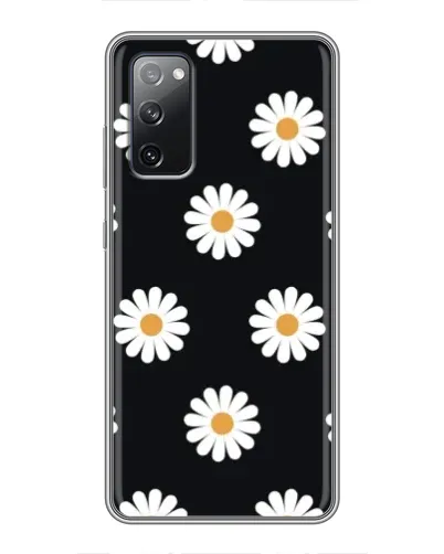 Чехол для Samsung Galaxy S20 FE с картинкой «Ромашки на черном»