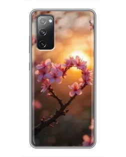 Чехол для Samsung Galaxy S20 FE с картинкой «Розовый цвет сердце на фоне заката» Чехол для Samsung Galaxy S20 FE с картинкой «Розовый цвет сердце на фоне заката»