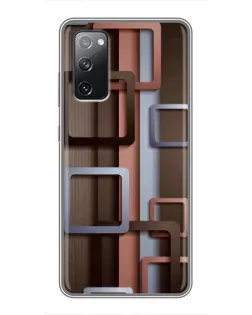 Чехол для Samsung Galaxy S20 FE с картинкой «Коричневые объемные квадраты» Чехол для Samsung Galaxy S20 FE с картинкой «Коричневые объемные квадраты»