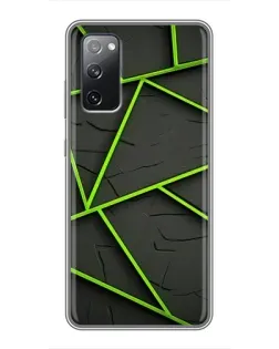 Чехол для Samsung Galaxy S20 FE с картинкой «Зеленые геометрические линии»