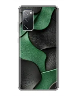 Чехол для Samsung Galaxy S20 FE с картинкой «Зеленые кожаные волны»