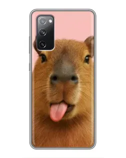 Чехол для Samsung Galaxy S20 FE с картинкой «Капибара с языком»