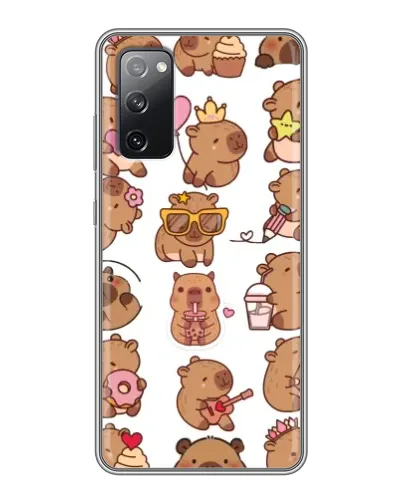 Чехол для Samsung Galaxy S20 FE с картинкой «Стикерпак с капибарами» Чехол для Samsung Galaxy S20 FE с картинкой «Стикерпак с капибарами»