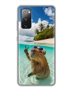 Чехол для Samsung Galaxy S20 FE с картинкой «Капибара на море»