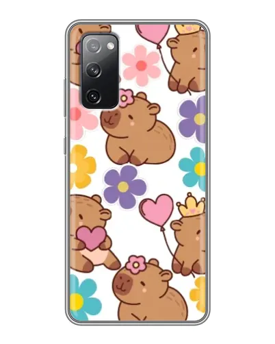 Чехол для Samsung Galaxy S20 FE с картинкой «Цветочный паттерн капибар» Чехол для Samsung Galaxy S20 FE с картинкой «Цветочный паттерн капибар»