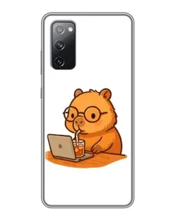 Чехол для Samsung Galaxy S20 FE с картинкой «Капибара с ноутбуком»