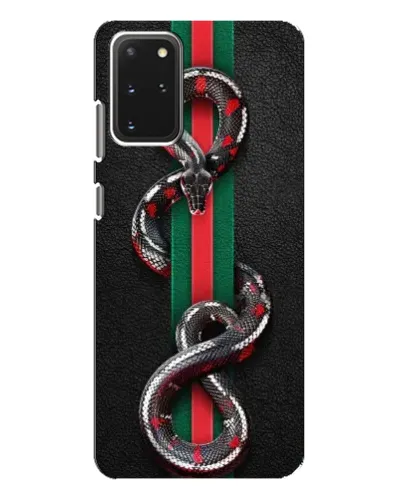 Чехол для Samsung Galaxy S20 Plus с картинкой «Gucci — змея на полосе» Чехол для Samsung Galaxy S20 Plus с картинкой «Gucci — змея на полосе»