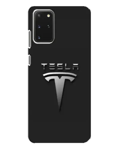 Чехол для Samsung Galaxy S20 Plus с картинкой «Стальной логотип Tesla» Чехол для Samsung Galaxy S20 Plus с картинкой «Стальной логотип Tesla»