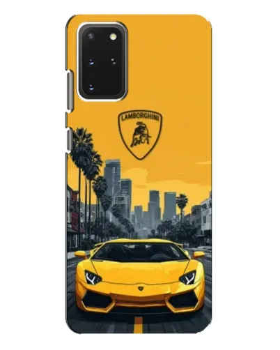 Чехол для Samsung Galaxy S20 Plus с картинкой «Желтый Lamborghini город»