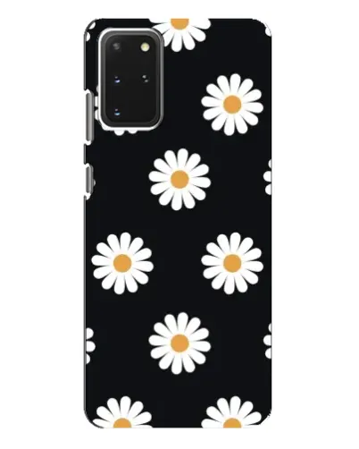 Чехол для Samsung Galaxy S20 Plus с картинкой «Ромашки на черном»