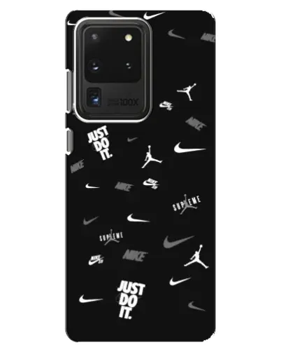 Чехол для Samsung Galaxy S20 Ultra с картинкой «Nike Black Pattern»