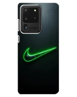 Чехол для Samsung Galaxy S20 Ultra с картинкой «Неоновый контур Nike»