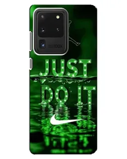 Чехол для Samsung Galaxy S20 Ultra с картинкой «Зеленый неоновый Nike»