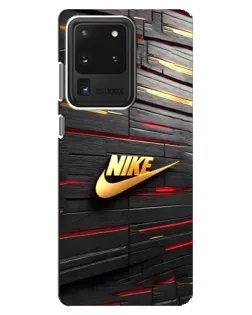 Чехол для Samsung Galaxy S20 Ultra с картинкой «Золотой Nike на металле»