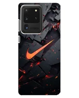 Чехол для Samsung Galaxy S20 Ultra с картинкой «Nike — эффект разломов»