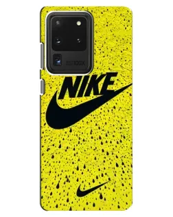 Чехол для Samsung Galaxy S20 Ultra с картинкой «Желтый текстурный Nike»