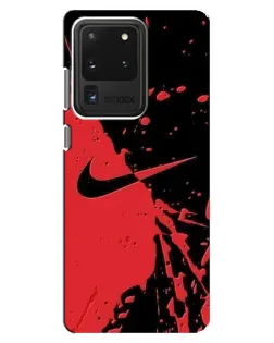 Чехол для Samsung Galaxy S20 Ultra с картинкой «Красные брызги Nike»