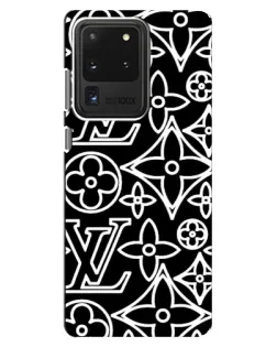 Чохол для Samsung Galaxy S20 Ultra з картинкою «Чорно-білий візерунок LV»