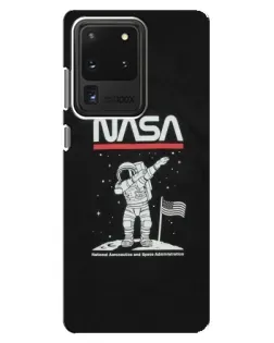 Чехол для Samsung Galaxy S20 Ultra с картинкой «NASA — шагаем по Луне»