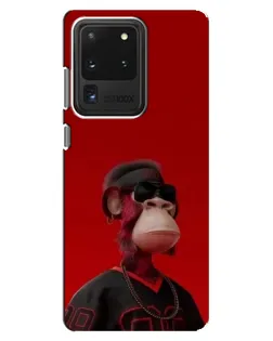 Чехол для Samsung Galaxy S20 Ultra с картинкой «Bored Ape в красном»