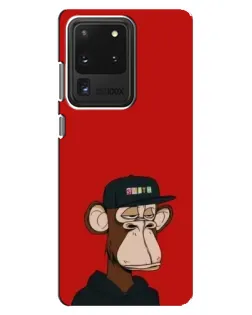 Чехол для Samsung Galaxy S20 Ultra с картинкой «Bored Ape — красный фон»