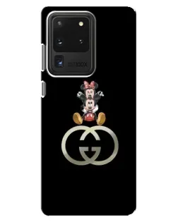 Чехол для Samsung Galaxy S20 Ultra с картинкой «Минни Маус на лого»