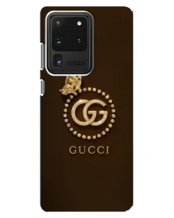 Чехол для Samsung Galaxy S20 Ultra с картинкой «Gucci — золотая бабочка»
