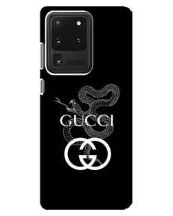 Чехол для Samsung Galaxy S20 Ultra с картинкой «Gucci — серебряная змея»