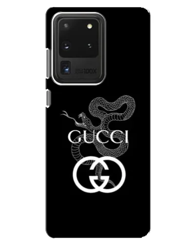 Чехол для Samsung Galaxy S20 Ultra с картинкой «Gucci — серебряная змея» Чехол для Samsung Galaxy S20 Ultra с картинкой «Gucci — серебряная змея»