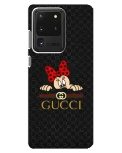 Чехол для Samsung Galaxy S20 Ultra с картинкой «Минни Маус Gucci — черный»