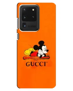 Чохол для Samsung Galaxy S20 Ultra з картинкою «Міккі Маус Gucci — помаранч»