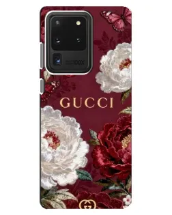 Чохол для Samsung Galaxy S20 Ultra з картинкою «Gucci — бордові троянди»