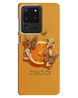 Чохол для Samsung Galaxy S20 Ultra з картинкою «Gucci — золоті метелики»
