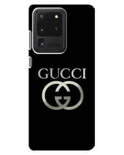 Чохол для Samsung Galaxy S20 Ultra з картинкою «Gucci — золото на чорному»
